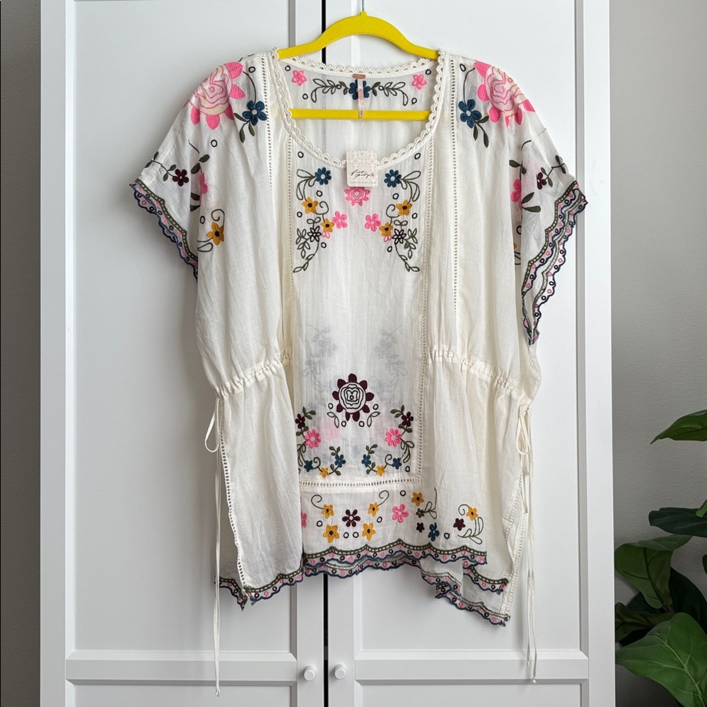 NWT Free People Danielle Embroidered Top, XS - Picture 5 of 8